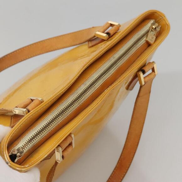 LOUIS VUITTON Monogram Vernis Houston Hand Bag Lime Yellow M91055 - Picture 6 of 12